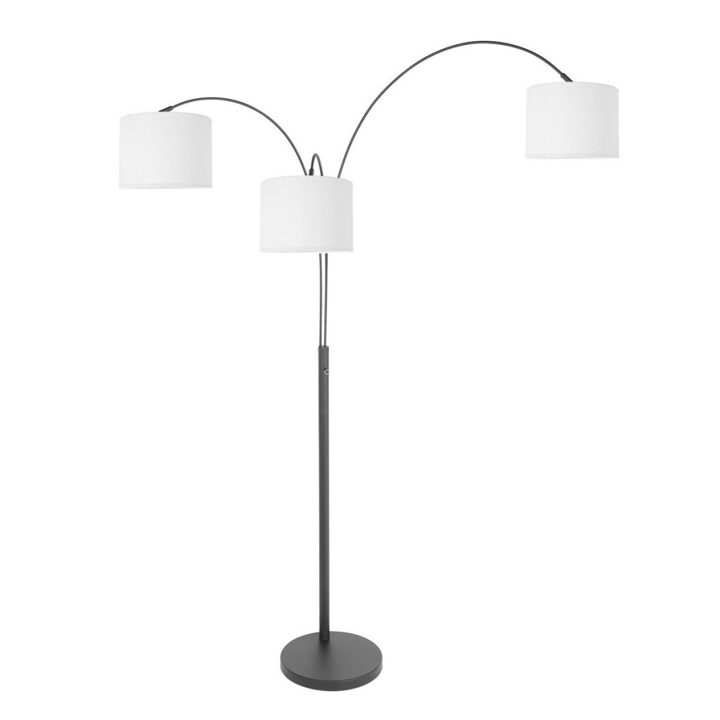 Moderne zwarte booglamp met witte kappen Steinhauer Sparkled light - Afbeelding 13