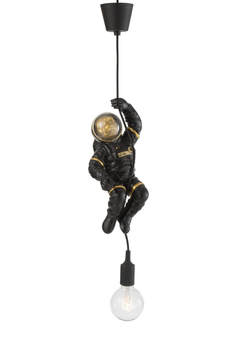 Moderne zwarte hanglamp aap astronaut Jolipa Astronaut poly - Afbeelding 4