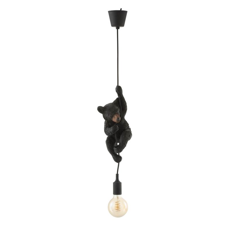 Moderne zwarte hanglamp beer Jolipa Bear poly - Afbeelding 2