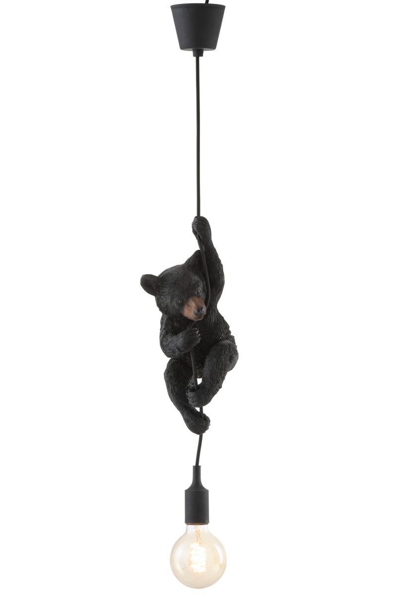 Moderne zwarte hanglamp beer Jolipa Bear poly - Afbeelding 3