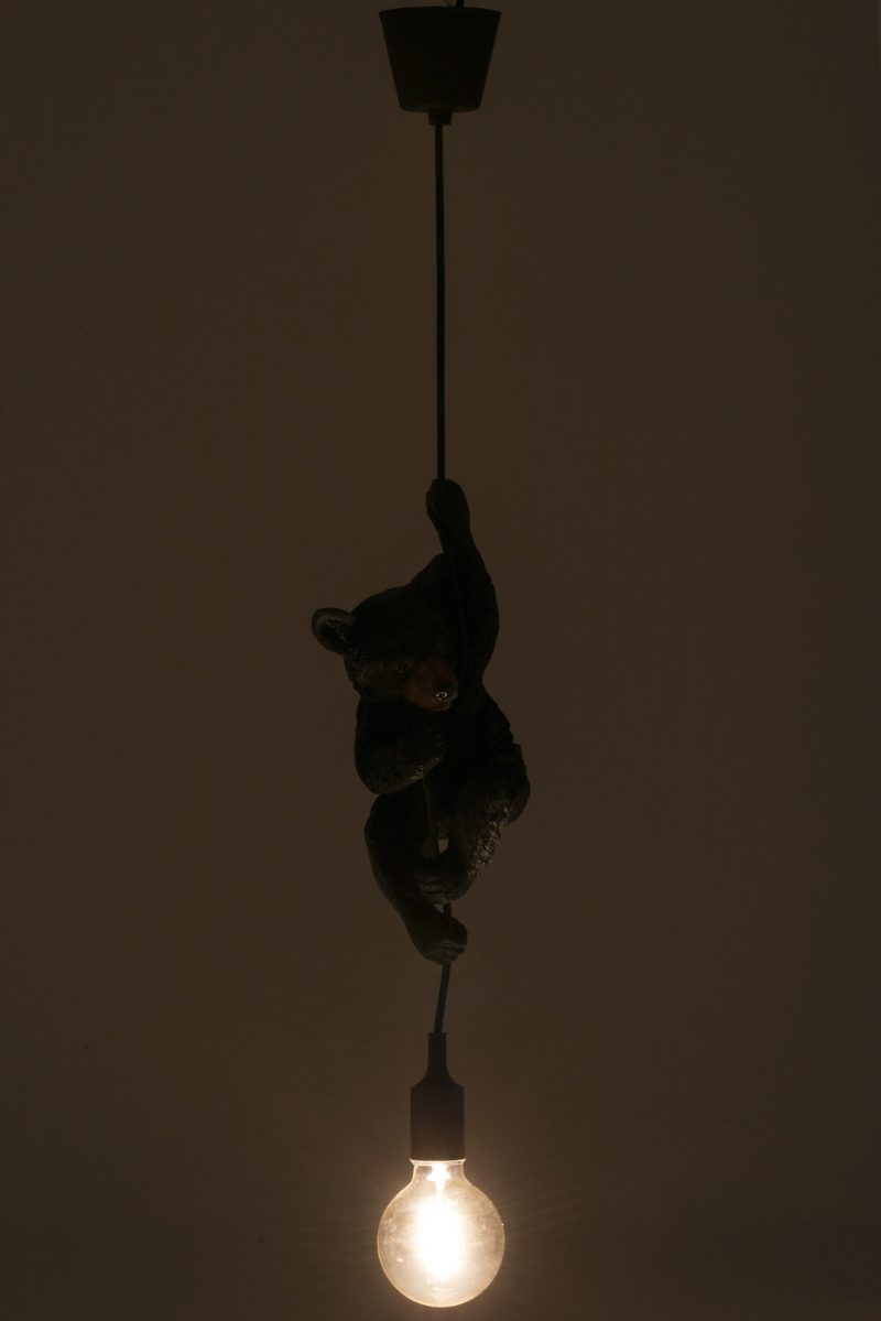 Moderne zwarte hanglamp beer Jolipa Bear poly - Afbeelding 4