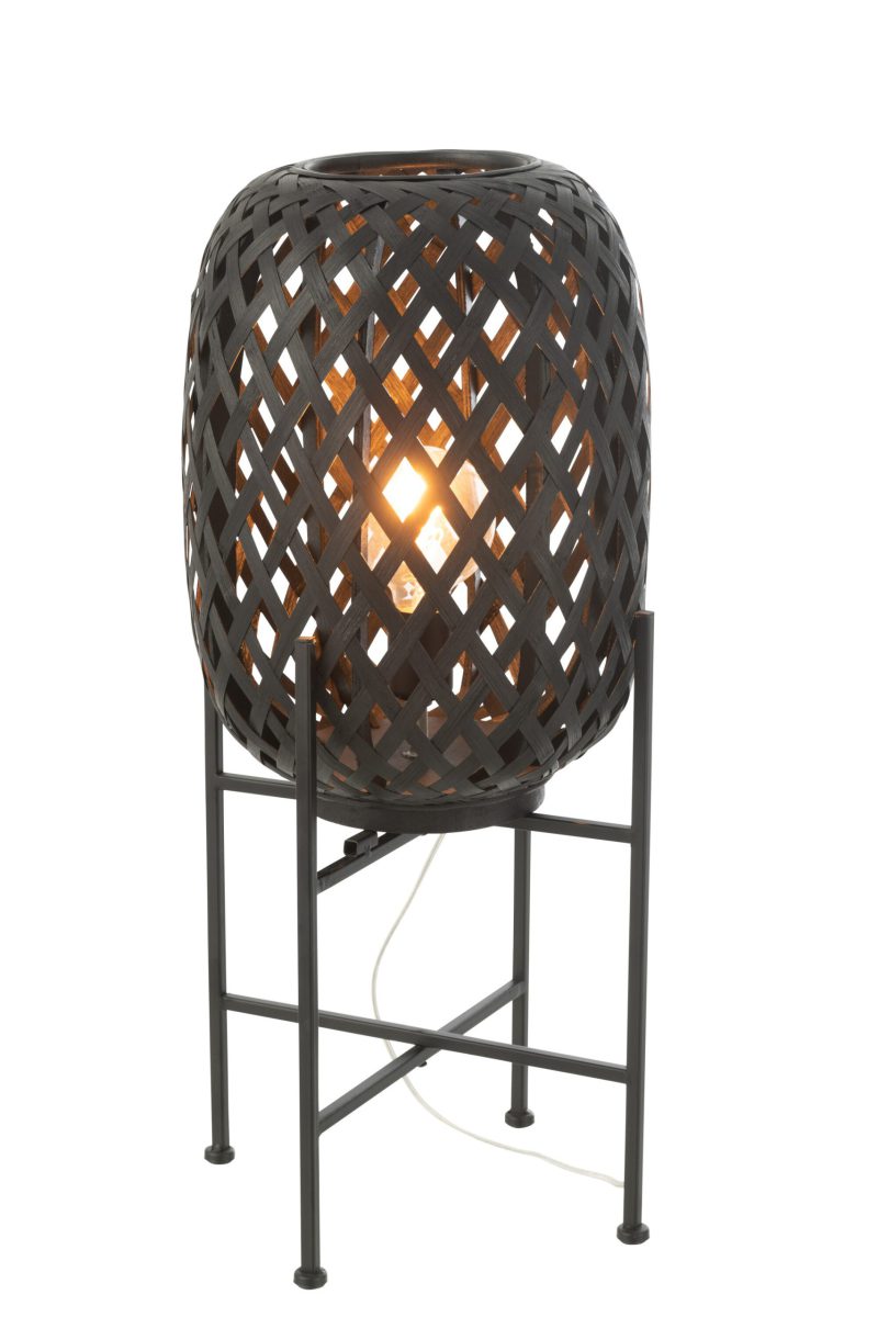 Moderne zwarte houten tafellamp Jolipa Polly - Afbeelding 3