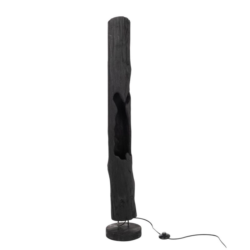 Moderne zwarte houten vloerlamp Jolipa Paulownia - Afbeelding 2