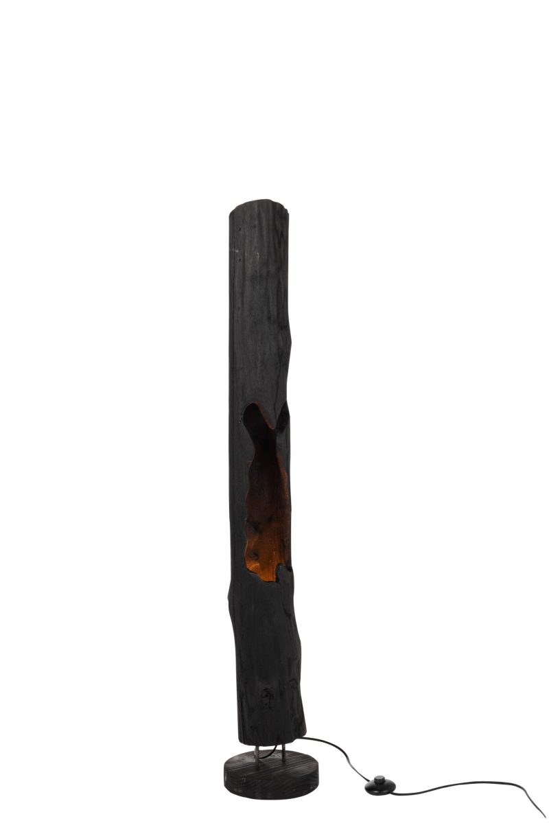 Moderne zwarte houten vloerlamp Jolipa Paulownia - Afbeelding 3
