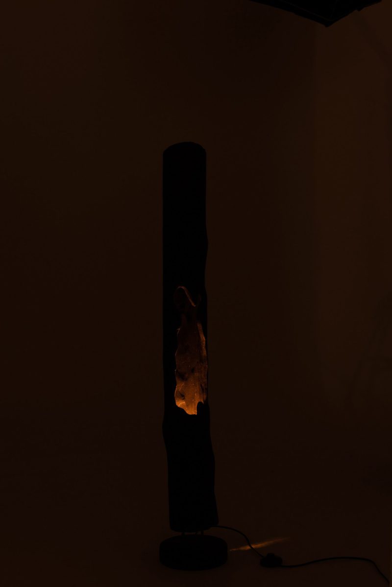 Moderne zwarte houten vloerlamp Jolipa Paulownia - Afbeelding 4
