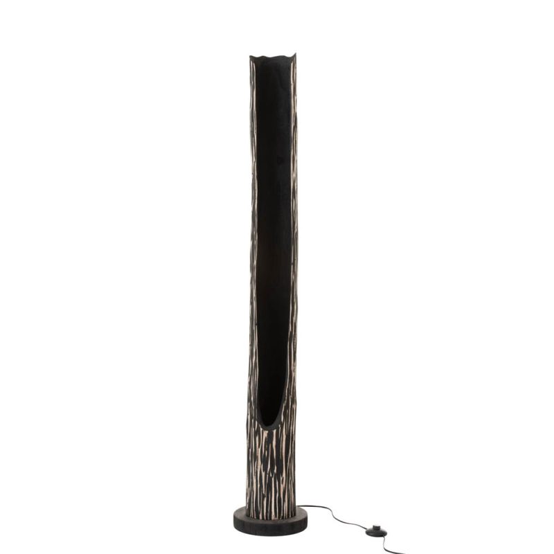 Moderne zwarte houten vloerlamp Jolipa Trunk - Afbeelding 2