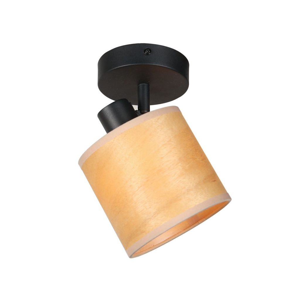 moderne-zwarte-muurlamp-met-kap-spot-steinhauer-bambus-naturel-en-zwart-3665zw-6