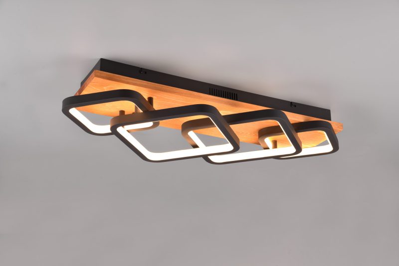 Moderne zwarte plafondlamp met vierkanten Rama - Afbeelding 3