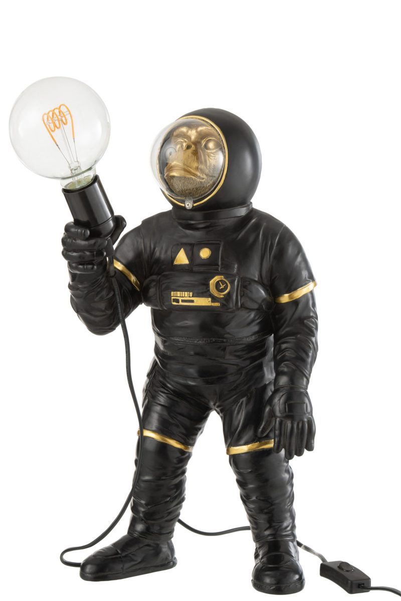 Moderne zwarte tafellamp aap Jolipa Astronaut poly - Afbeelding 3