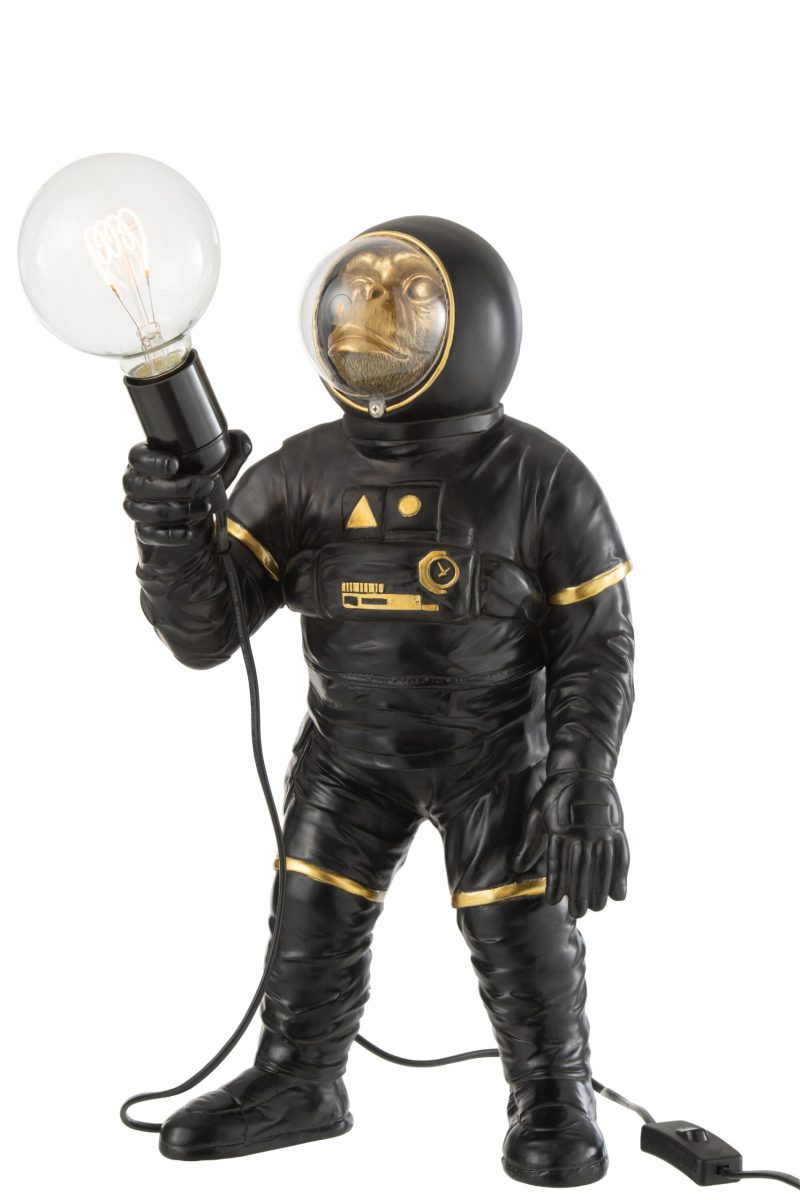 Moderne zwarte tafellamp aap Jolipa Astronaut poly - Afbeelding 4