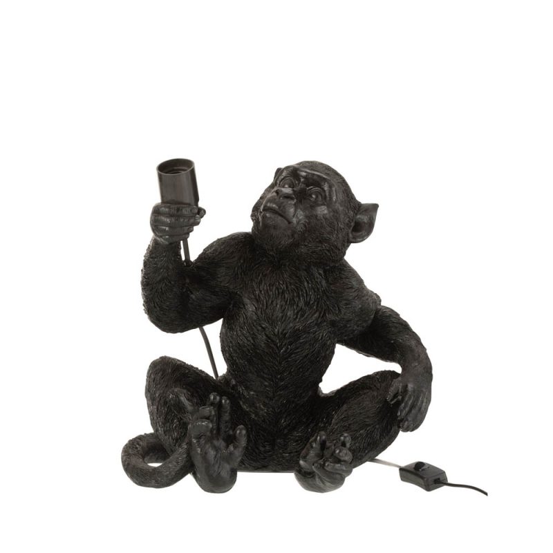 Moderne zwarte tafellamp aap Jolipa Monkey poly - Afbeelding 2