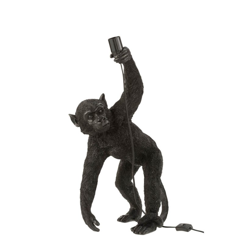 Moderne zwarte tafellamp aap Jolipa Monkey poly - Afbeelding 2