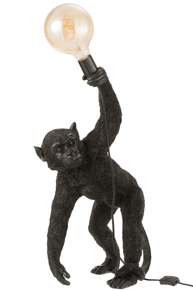 Moderne zwarte tafellamp aap Jolipa Monkey poly - Afbeelding 3
