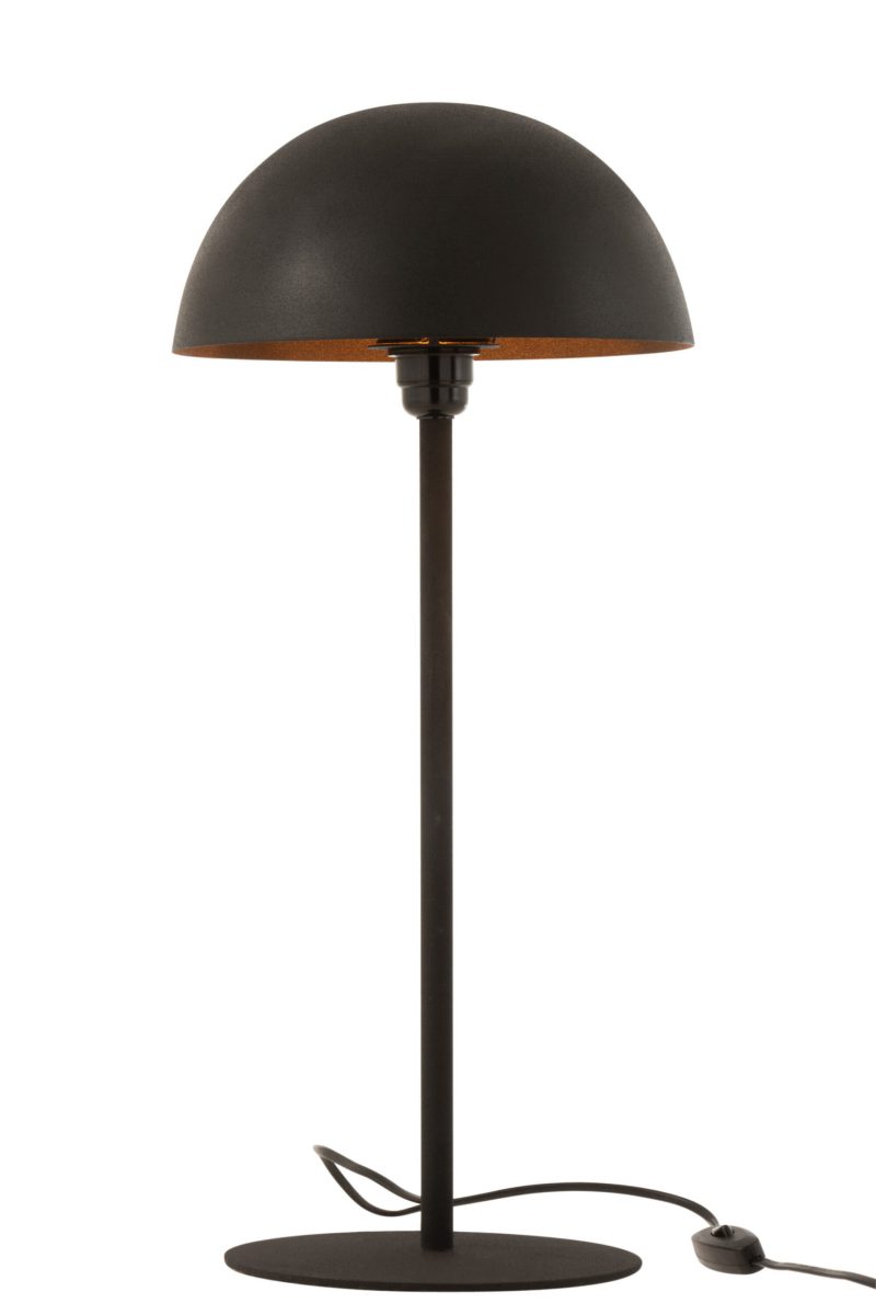 Moderne zwarte tafellamp bolvormige kap Jolipa Mushroom - Afbeelding 4