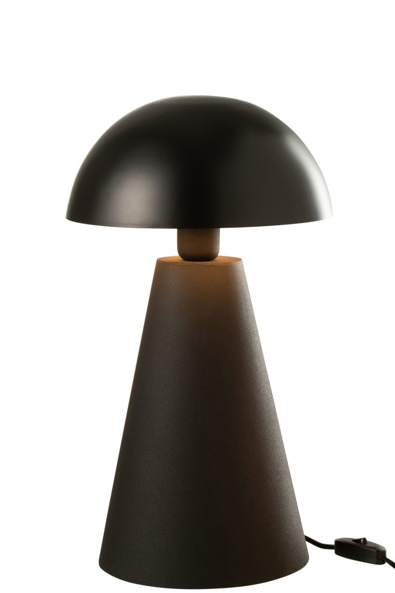Moderne zwarte tafellamp bolvormige kap Jolipa Mushroom - Afbeelding 4