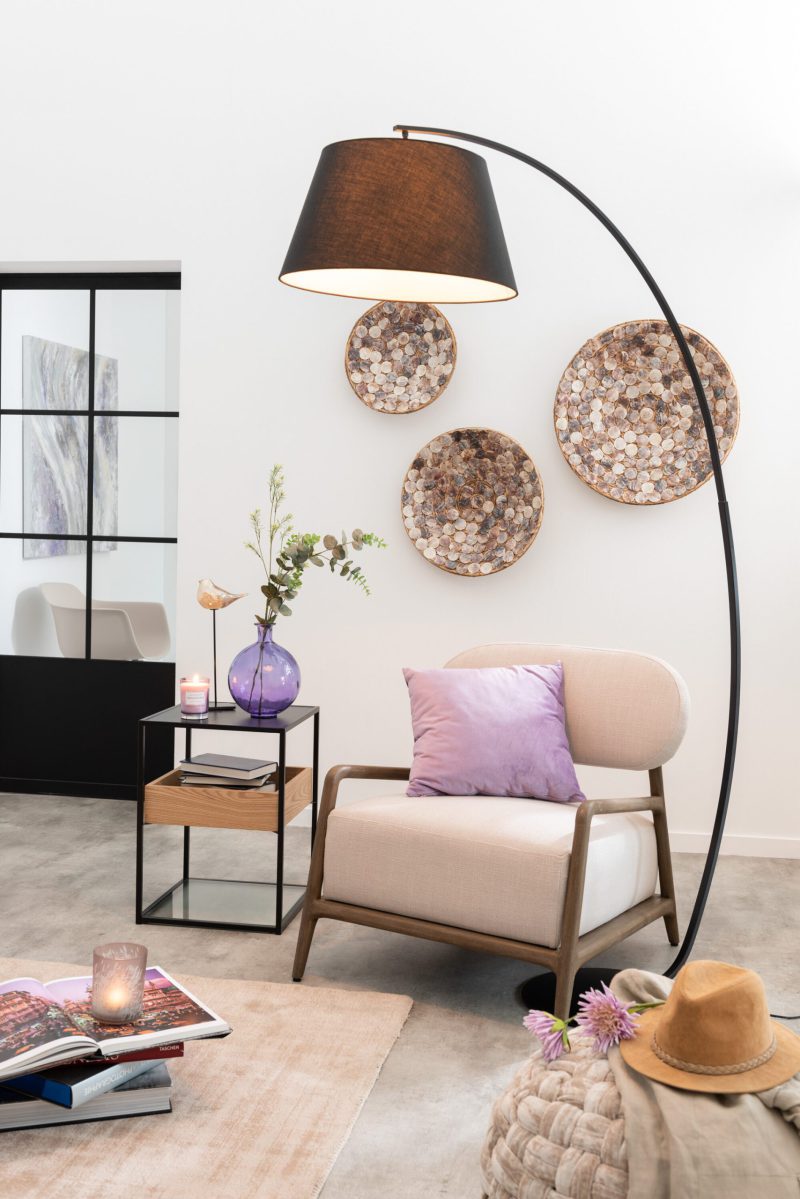 Moderne zwarte tafellamp gebogen armatuur Jolipa Arch - Afbeelding 3