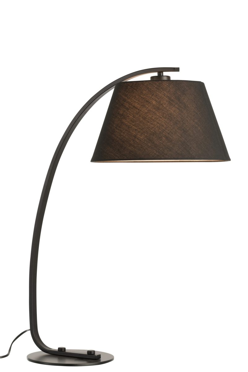 Moderne zwarte tafellamp gebogen armatuur Jolipa Arch - Afbeelding 4