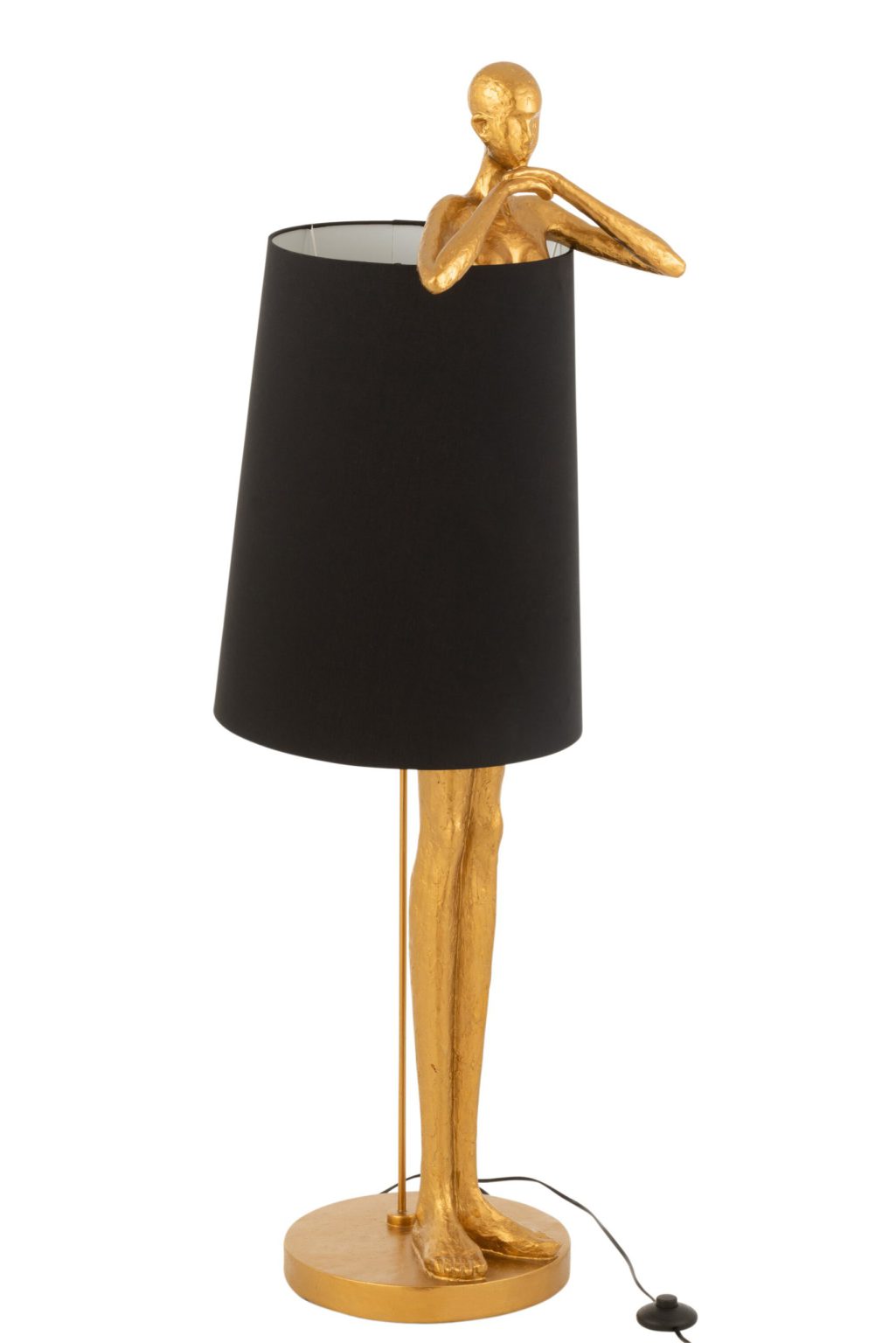 Moderne zwarte tafellamp gouden mensfiguur Jolipa Mandy - Afbeelding 2