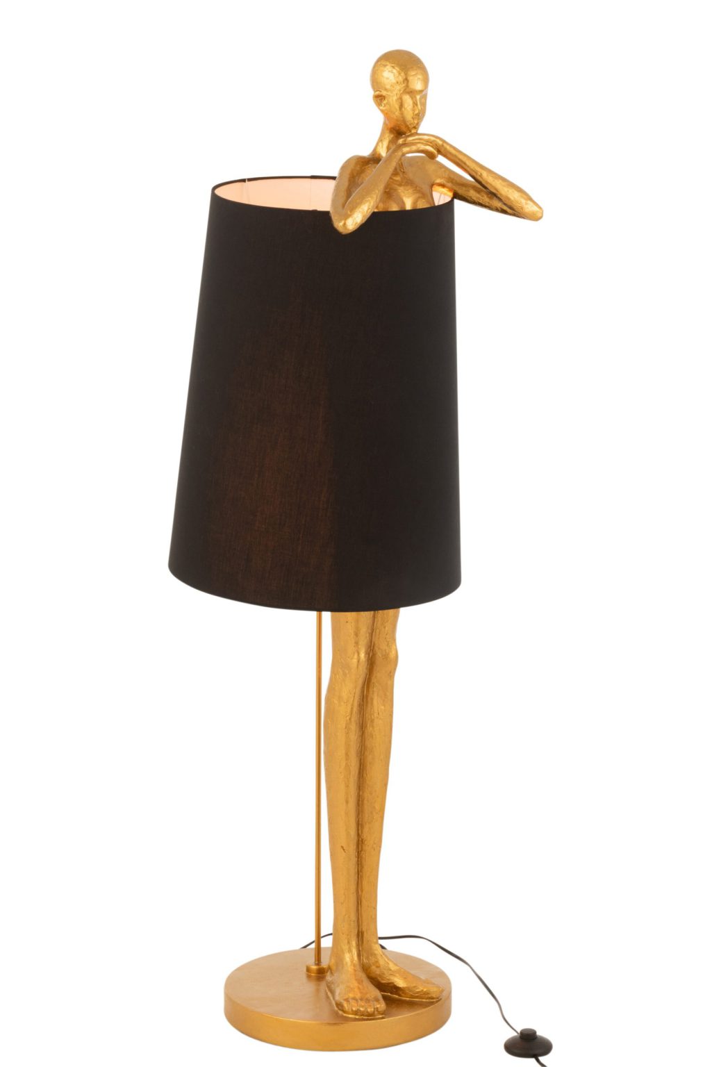 Moderne zwarte tafellamp gouden mensfiguur Jolipa Mandy - Afbeelding 3