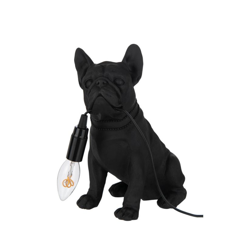 Moderne zwarte tafellamp hond Jolipa Bulldog poly - Afbeelding 2