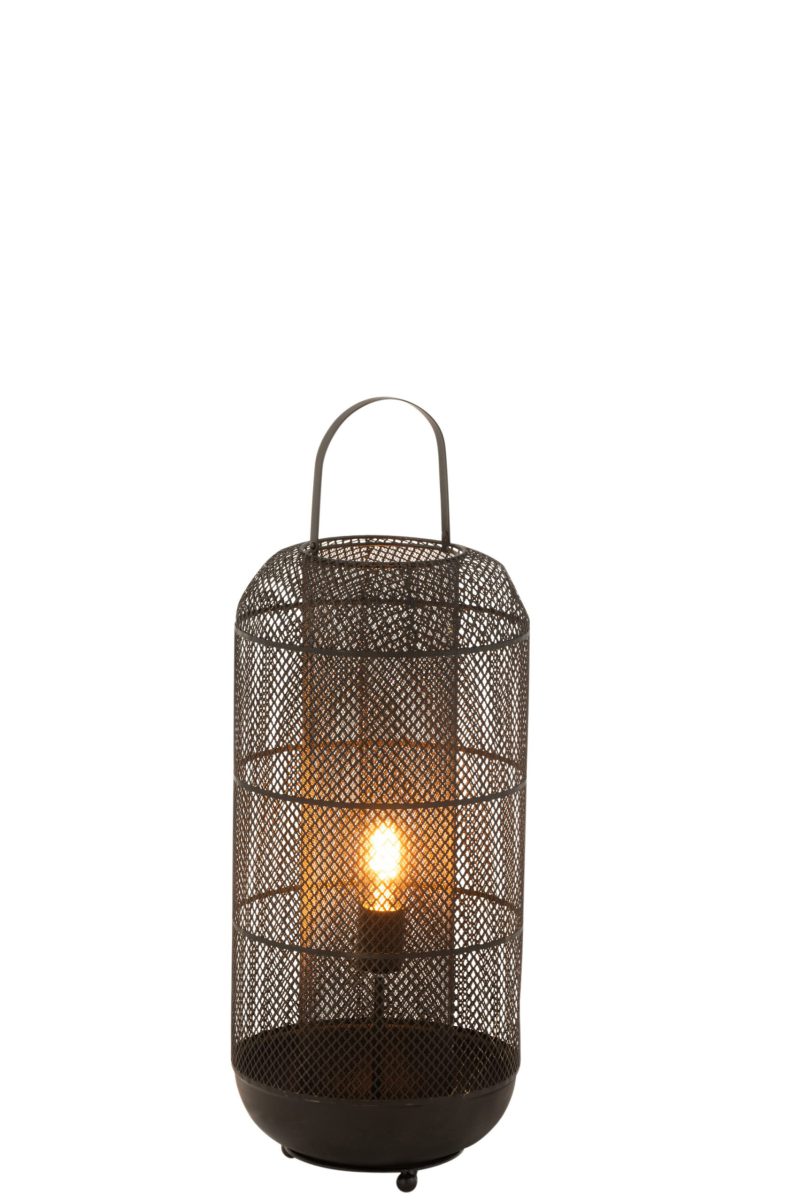 Moderne zwarte tafellamp lantaarn Jolipa Donny - Afbeelding 4