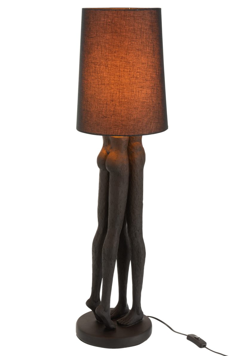 Moderne zwarte tafellamp mensfiguren Jolipa Couple resin - Afbeelding 4