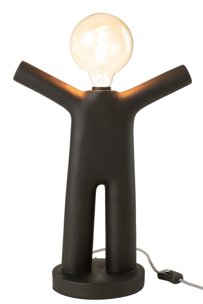 Moderne zwarte tafellamp mensfiguur Jolipa P'tit maurice poly - Afbeelding 4