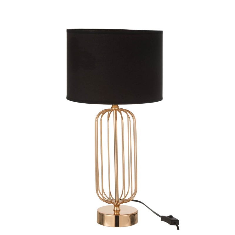 Moderne zwarte tafellamp met goud Jolipa Yin - Afbeelding 2