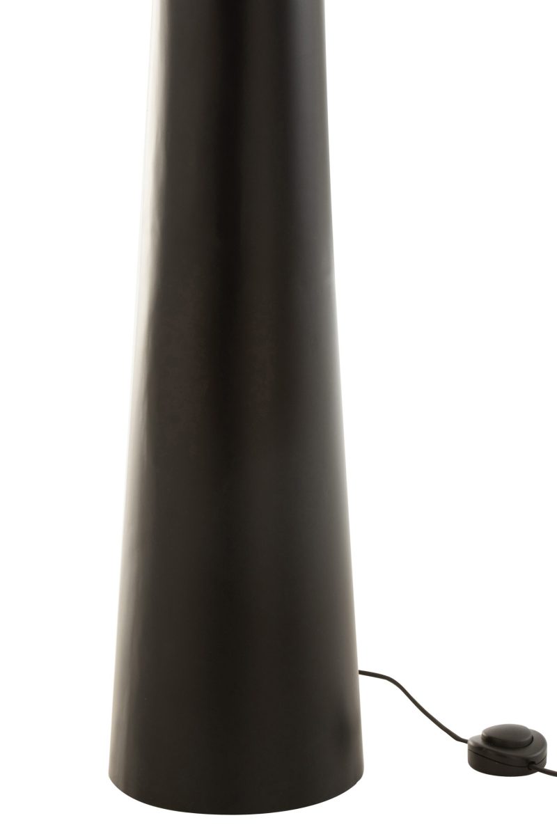 Moderne zwarte vloerlamp kegelvormige voet Jolipa Charlie - Afbeelding 6
