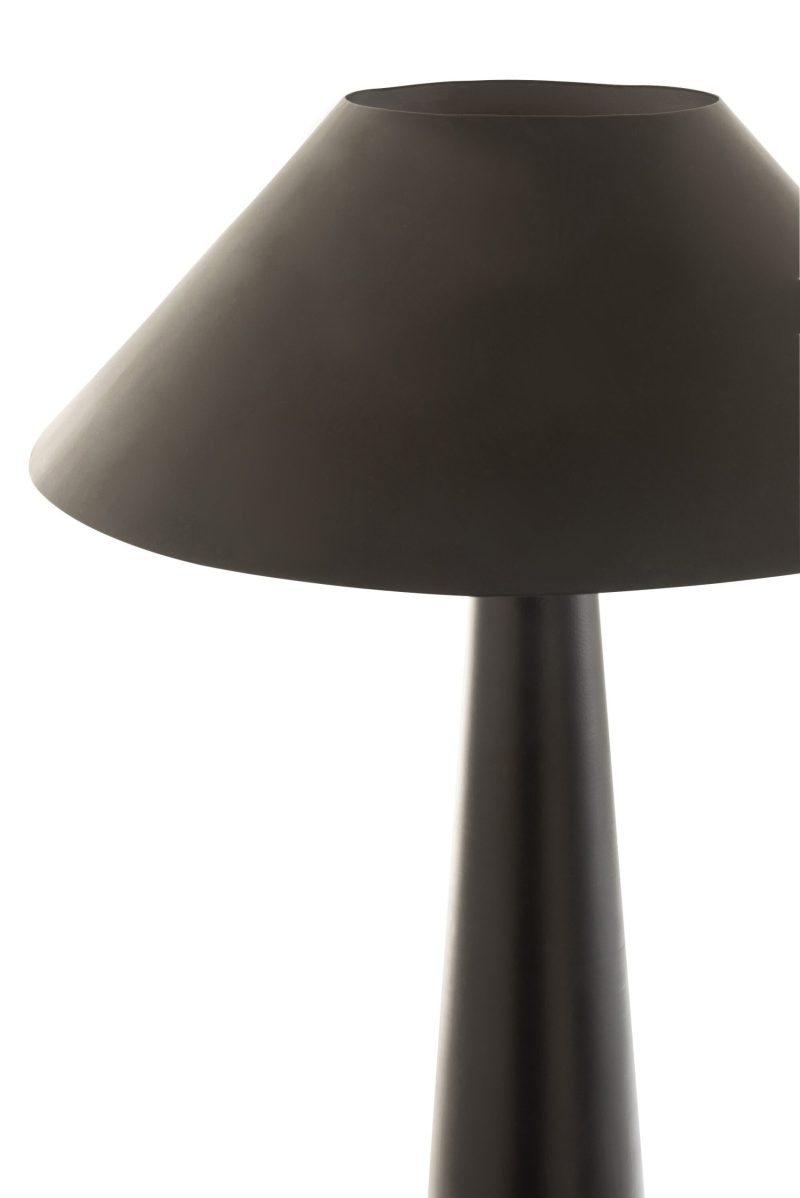 Moderne zwarte vloerlamp kegelvormige voet Jolipa Charlie - Afbeelding 7