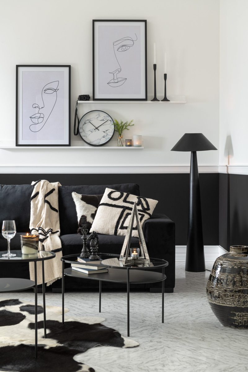 Moderne zwarte vloerlamp kegelvormige voet Jolipa Charlie - Afbeelding 9