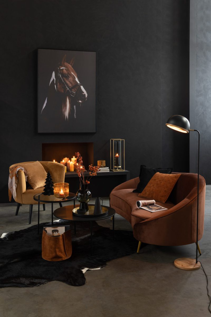 Moderne zwarte vloerlamp met hout Jolipa Evy - Afbeelding 3