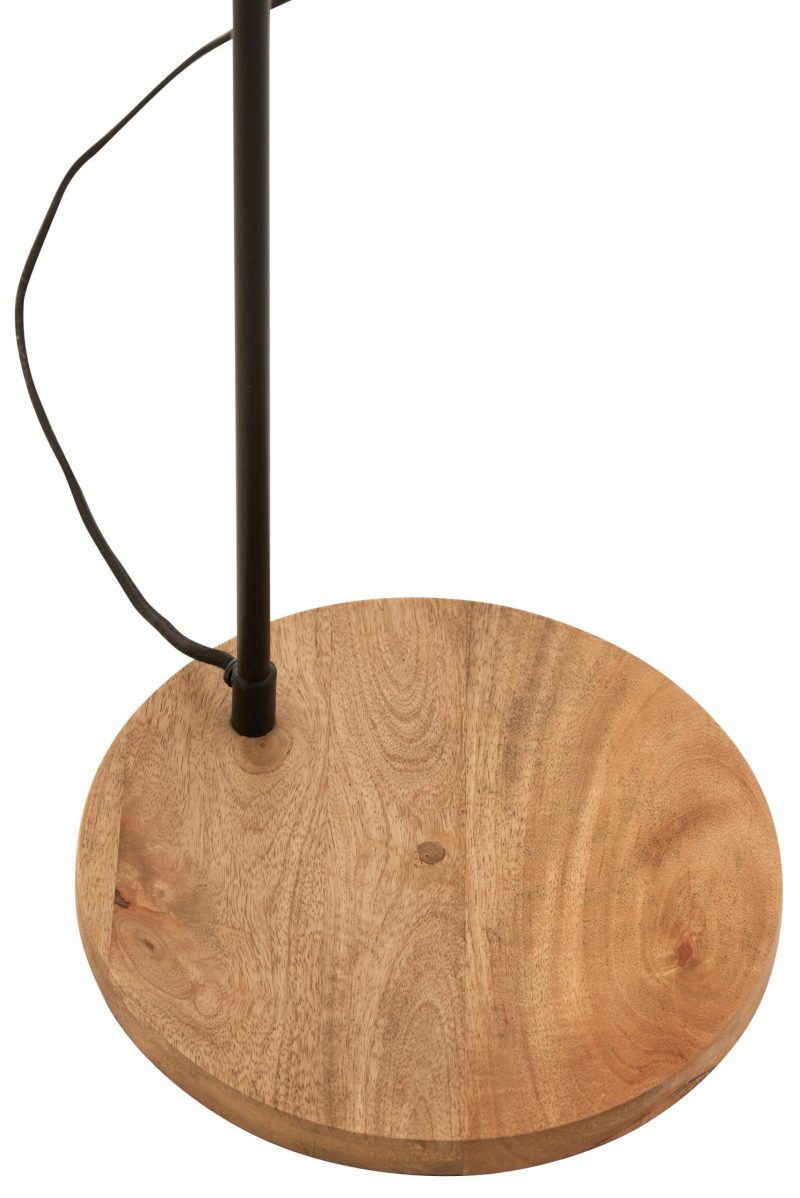 Moderne zwarte vloerlamp met hout Jolipa Evy - Afbeelding 6