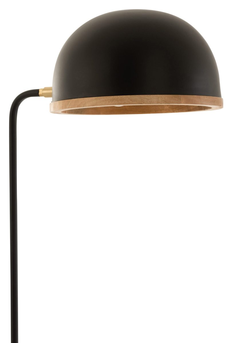 Moderne zwarte vloerlamp met hout Jolipa Evy - Afbeelding 7