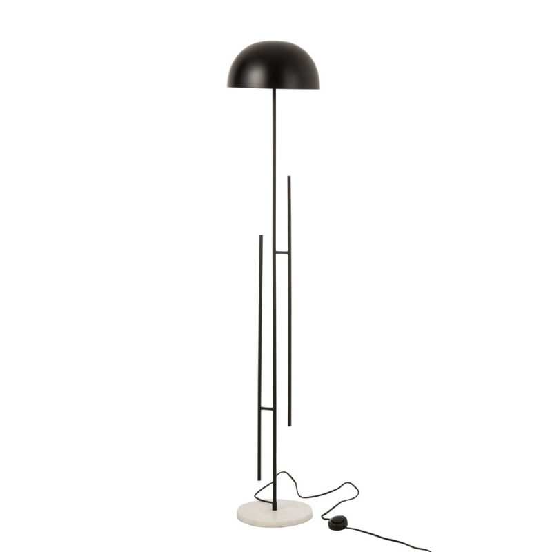 Moderne zwarte vloerlamp natuurstenen voet Jolipa Viya - Afbeelding 2
