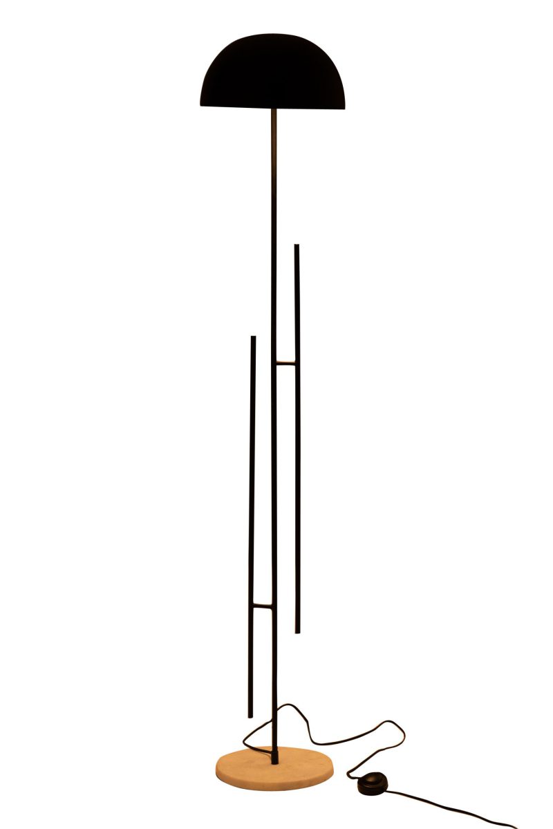 Moderne zwarte vloerlamp natuurstenen voet Jolipa Viya - Afbeelding 4