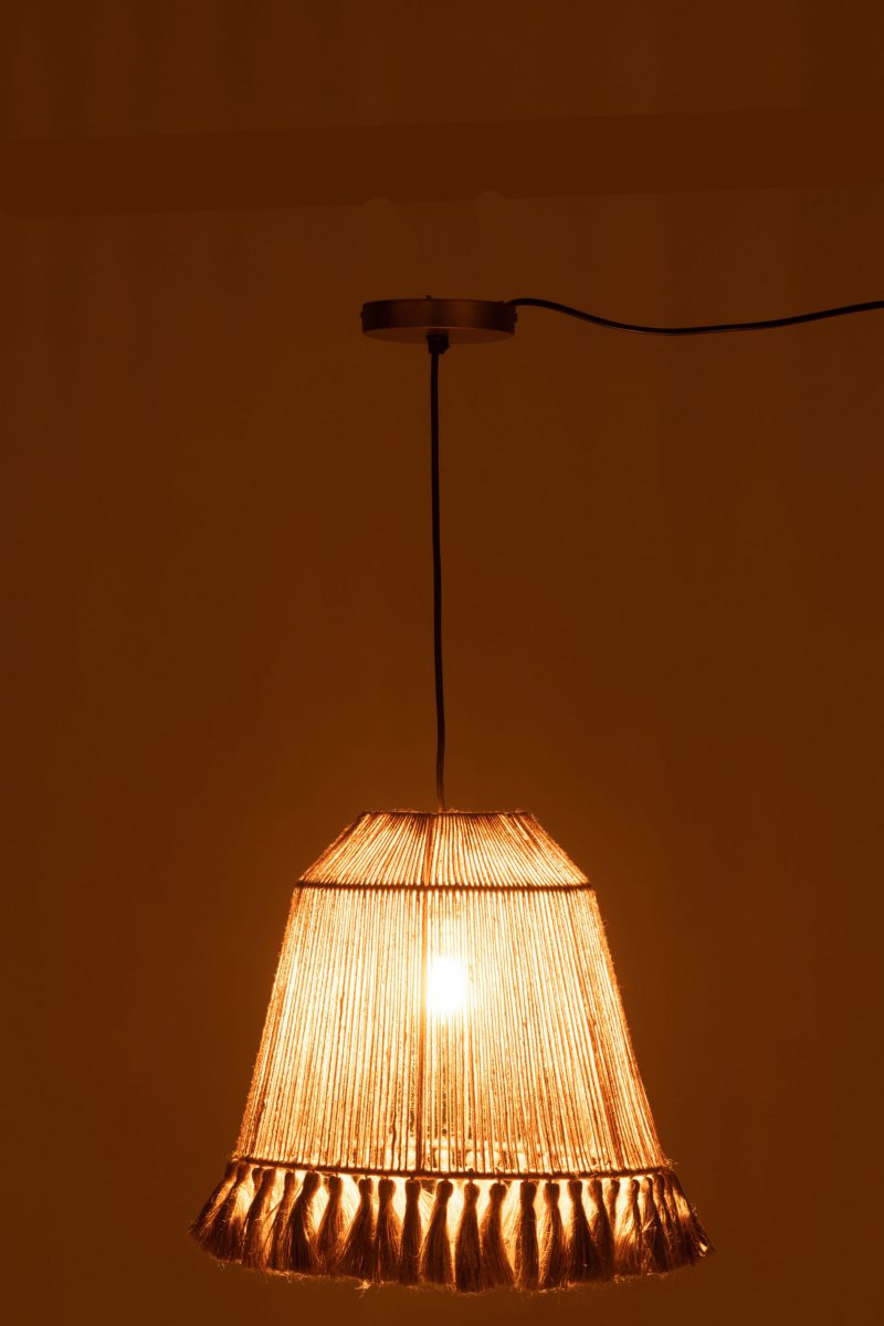 Natuurlijke beige hanglamp van touw Jolipa Celia - Afbeelding 5