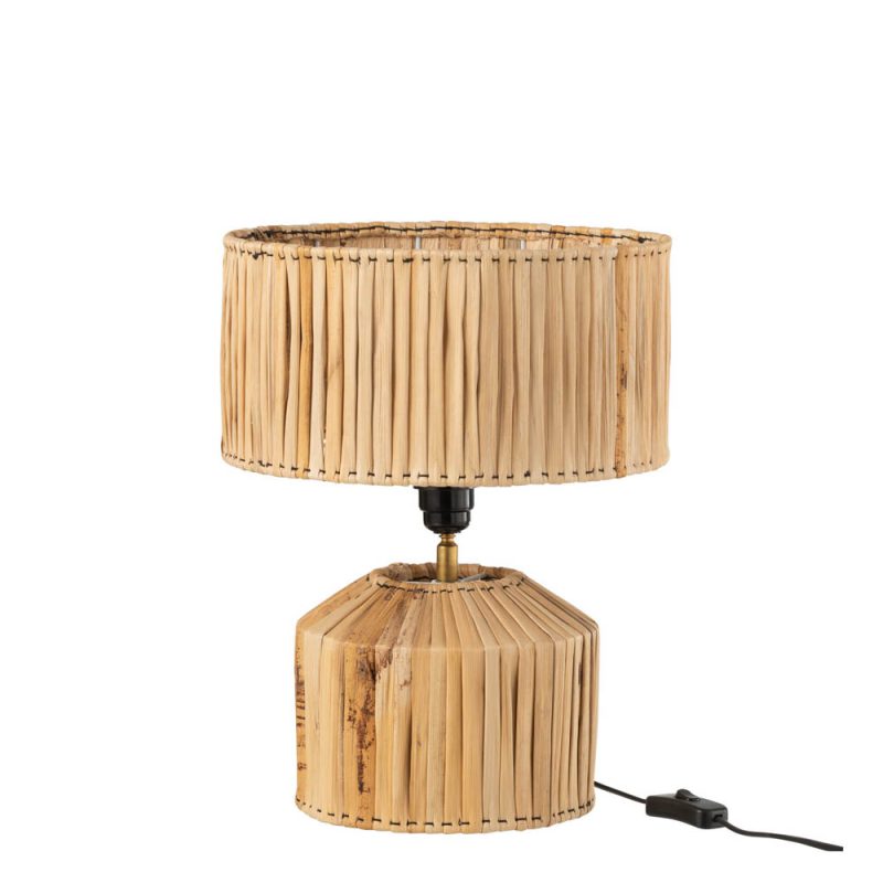 Natuurlijke beige houten tafellamp Jolipa Hanna - Afbeelding 2