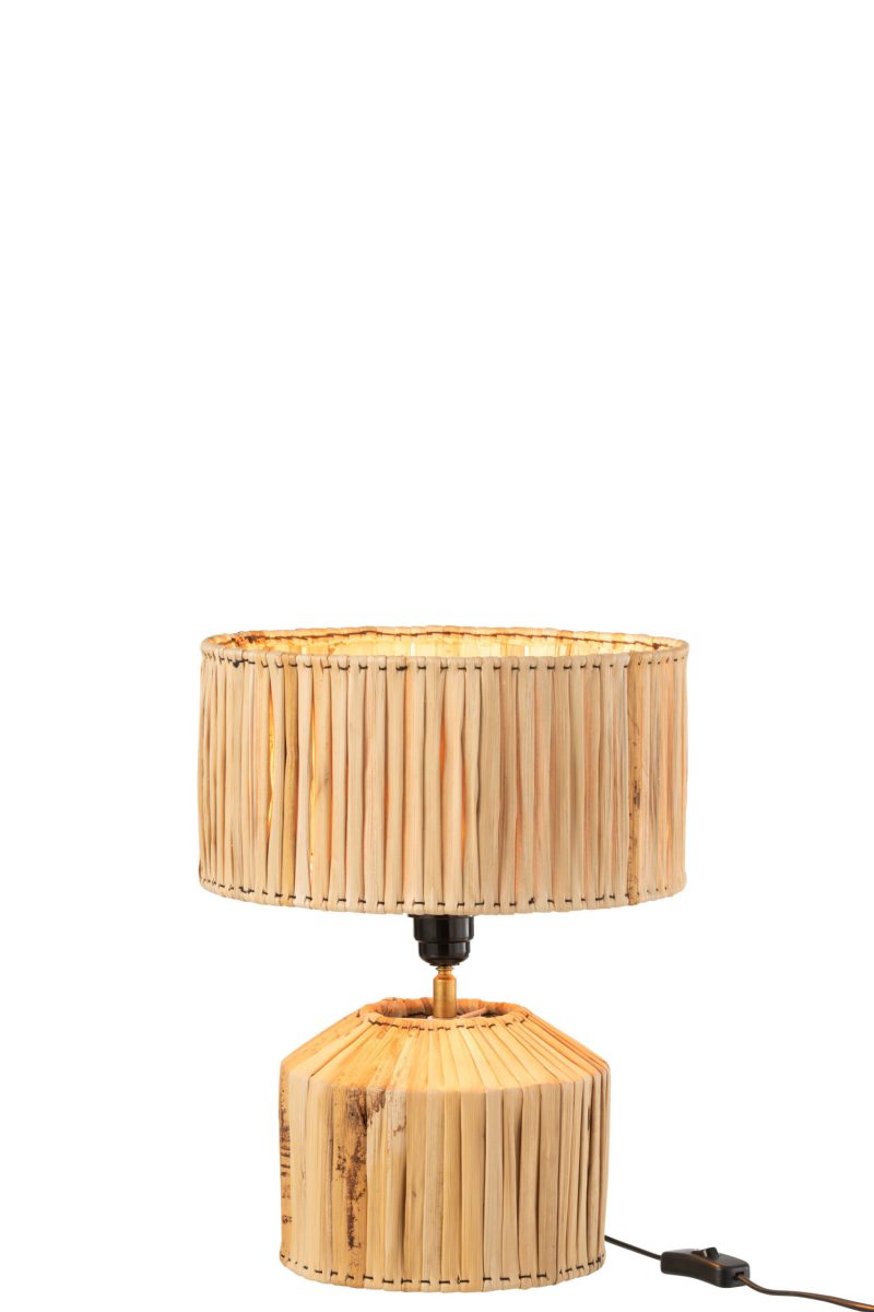 Natuurlijke beige houten tafellamp Jolipa Hanna - Afbeelding 3