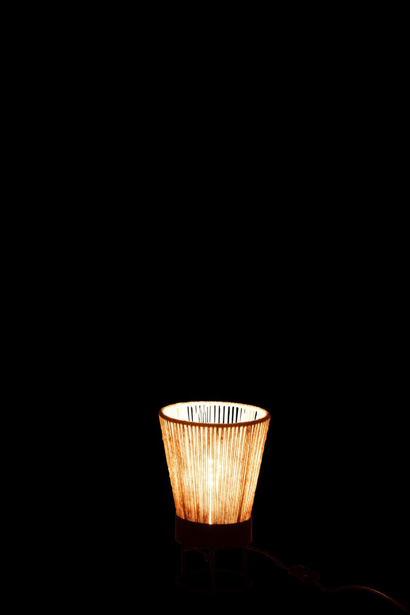 Natuurlijke beige met zwarte tafellamp Jolipa Nina - Afbeelding 5
