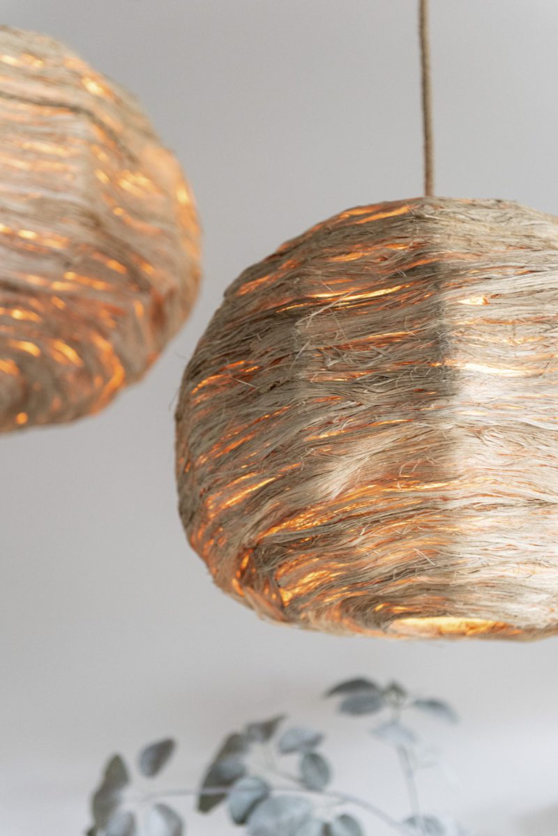 Natuurlijke beige rieten hanglamp Jolipa Heather - Afbeelding 3