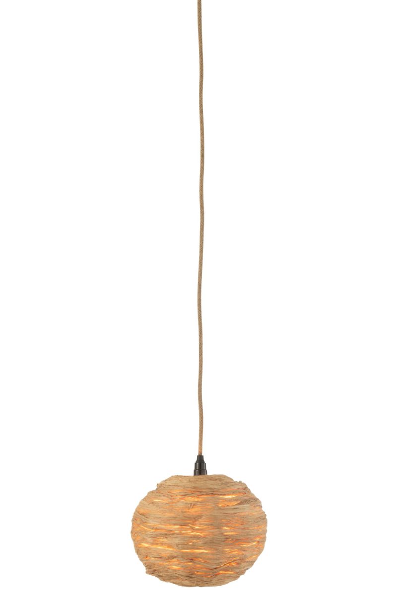 Natuurlijke beige rieten hanglamp Jolipa Heather - Afbeelding 4