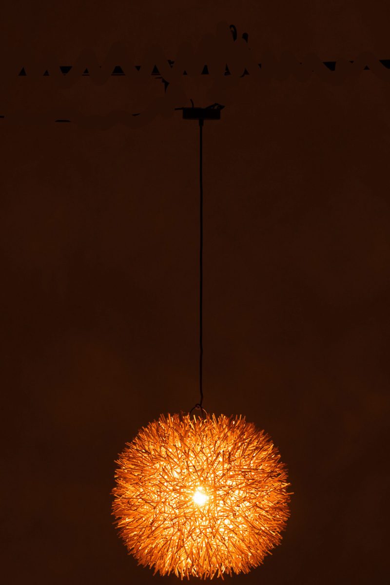 Natuurlijke beige rieten hanglamp Jolipa Kate - Afbeelding 4