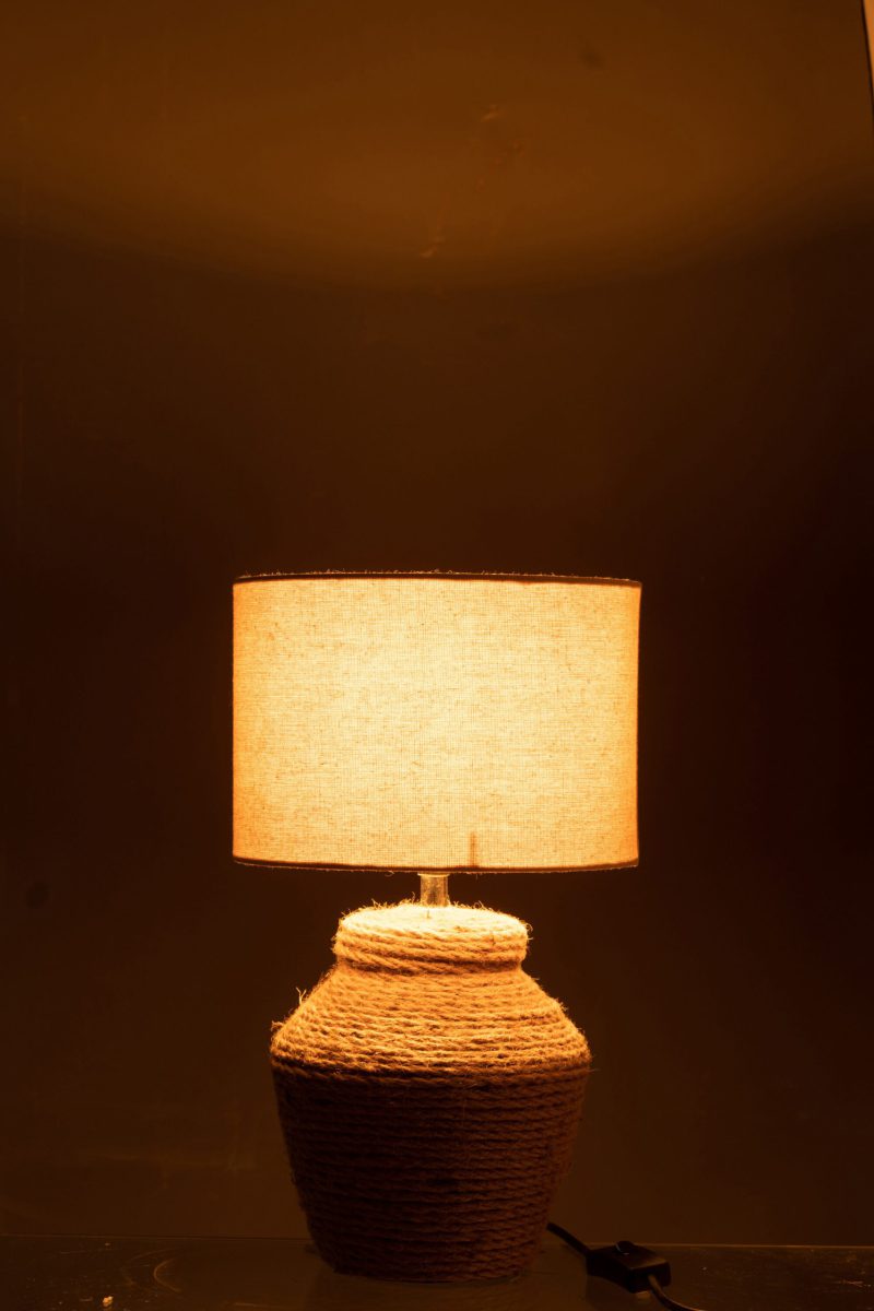 Natuurlijke beige tafellamp met tou Jolipa Meli - Afbeelding 4