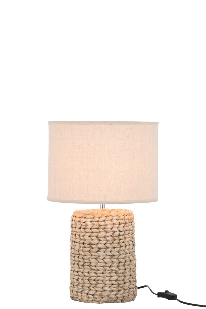 Natuurlijke beige tafellamp ronde kap Jolipa Brooke - Afbeelding 3