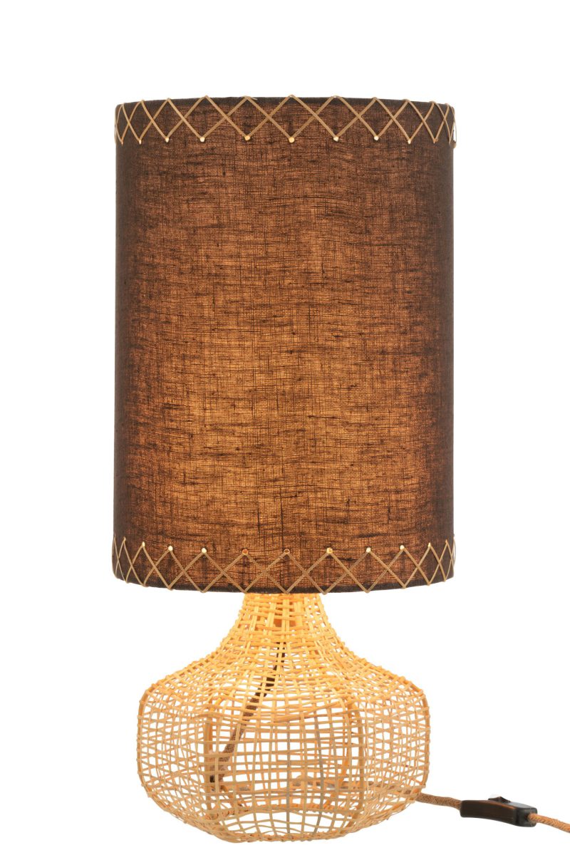 Natuurlijke bruin met beige tafellamp Jolipa Ibiza - Afbeelding 4