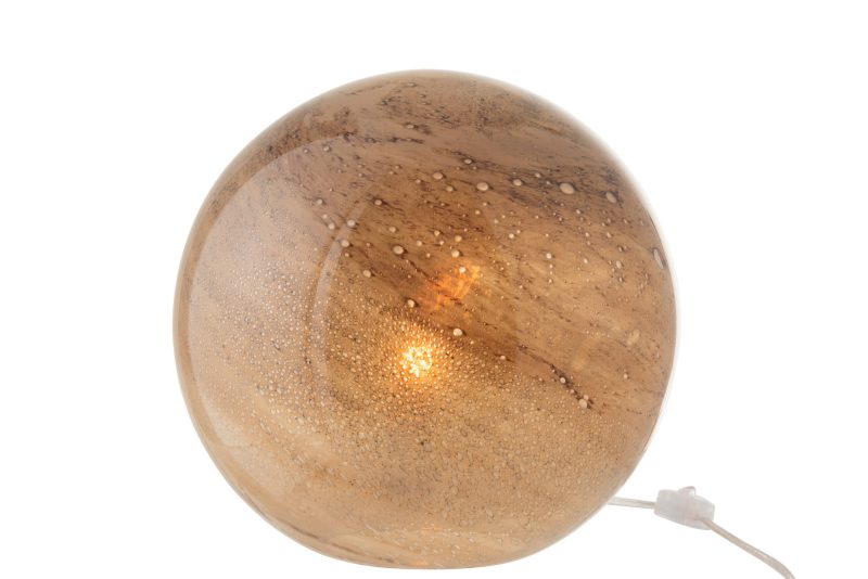 Natuurlijke bruine glazen tafellamp Jolipa Dany - Afbeelding 3