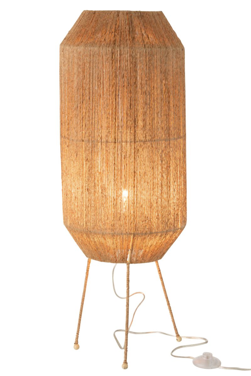 Natuurlijke tafellamp beige touw Jolipa Dantya - Afbeelding 4