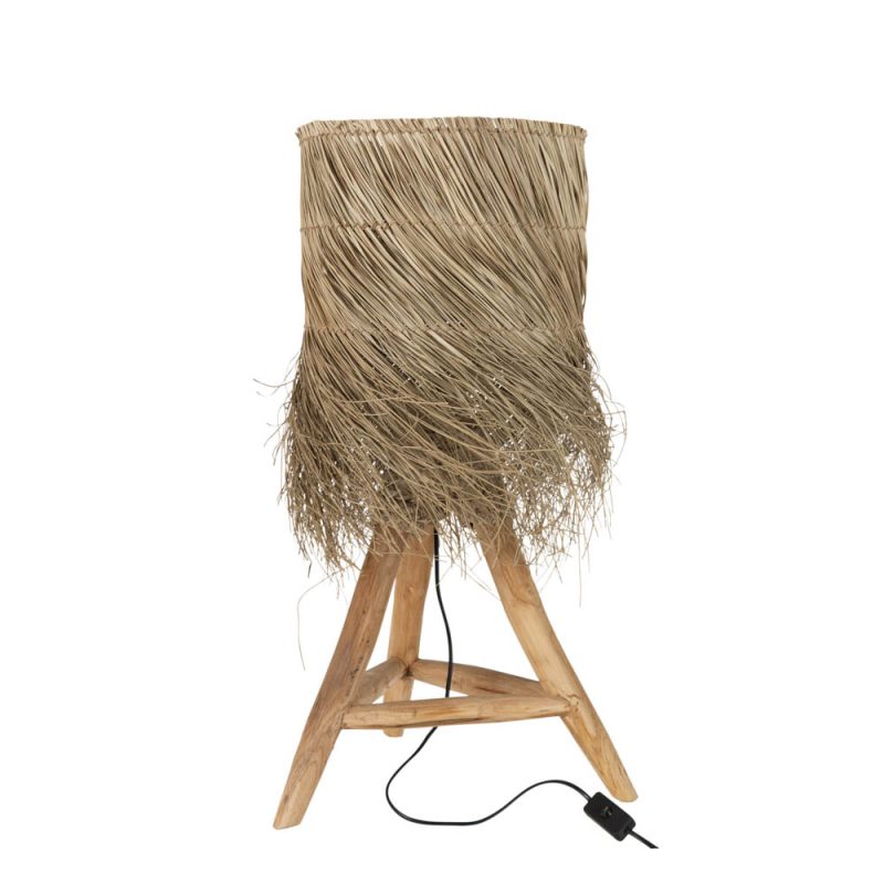 Natuurlijke tafellamp riet met hout Jolipa Rafi - Afbeelding 2