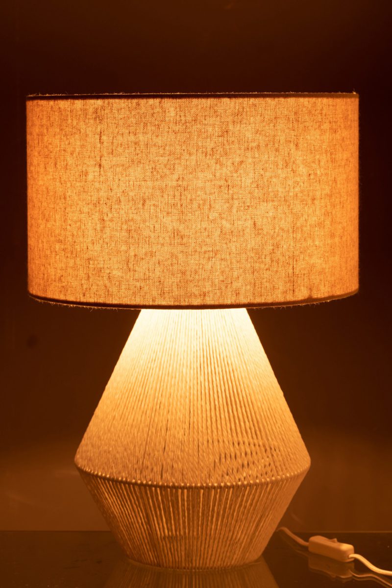 Natuurlijke wit met beige tafellamp Jolipa String - Afbeelding 4